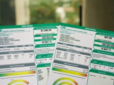 Recibo impreso de electricidad
